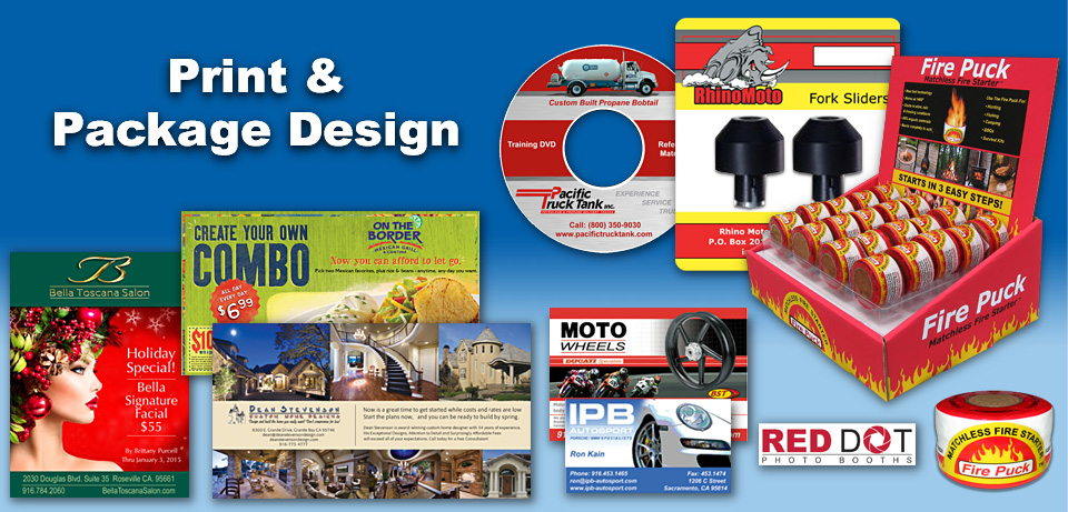 Header with print design samples