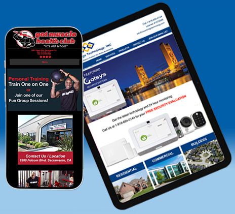 Iphone and tablet website screen size example