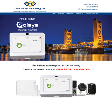 Website for a home and office security company
