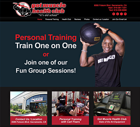 Personal Trainer website in Sacramento