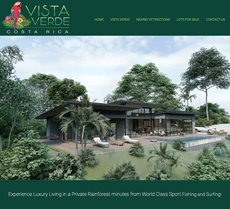 Vista Verde website in Costa Rica By Balderrama Design